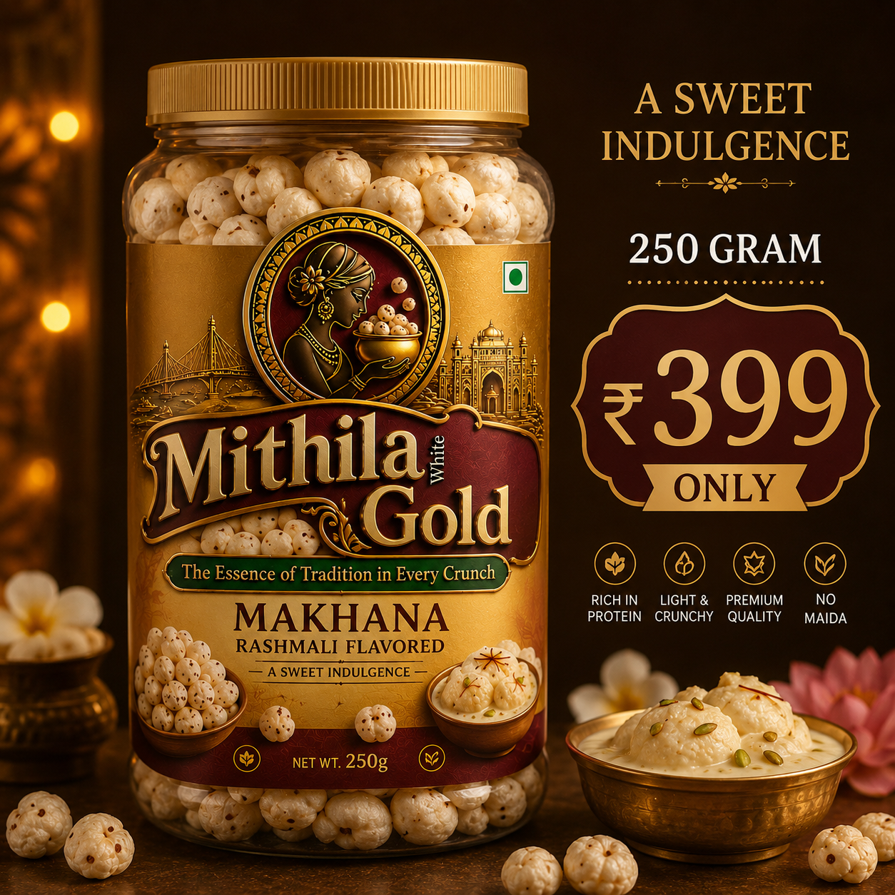 Mithila White Gold Makhana (Rashmali Flavored)